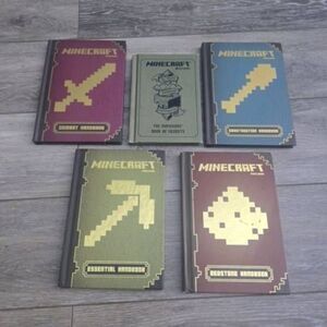 Minecraft lot of 5 books Combat, Essential, Construction, Redstone, & Survivors